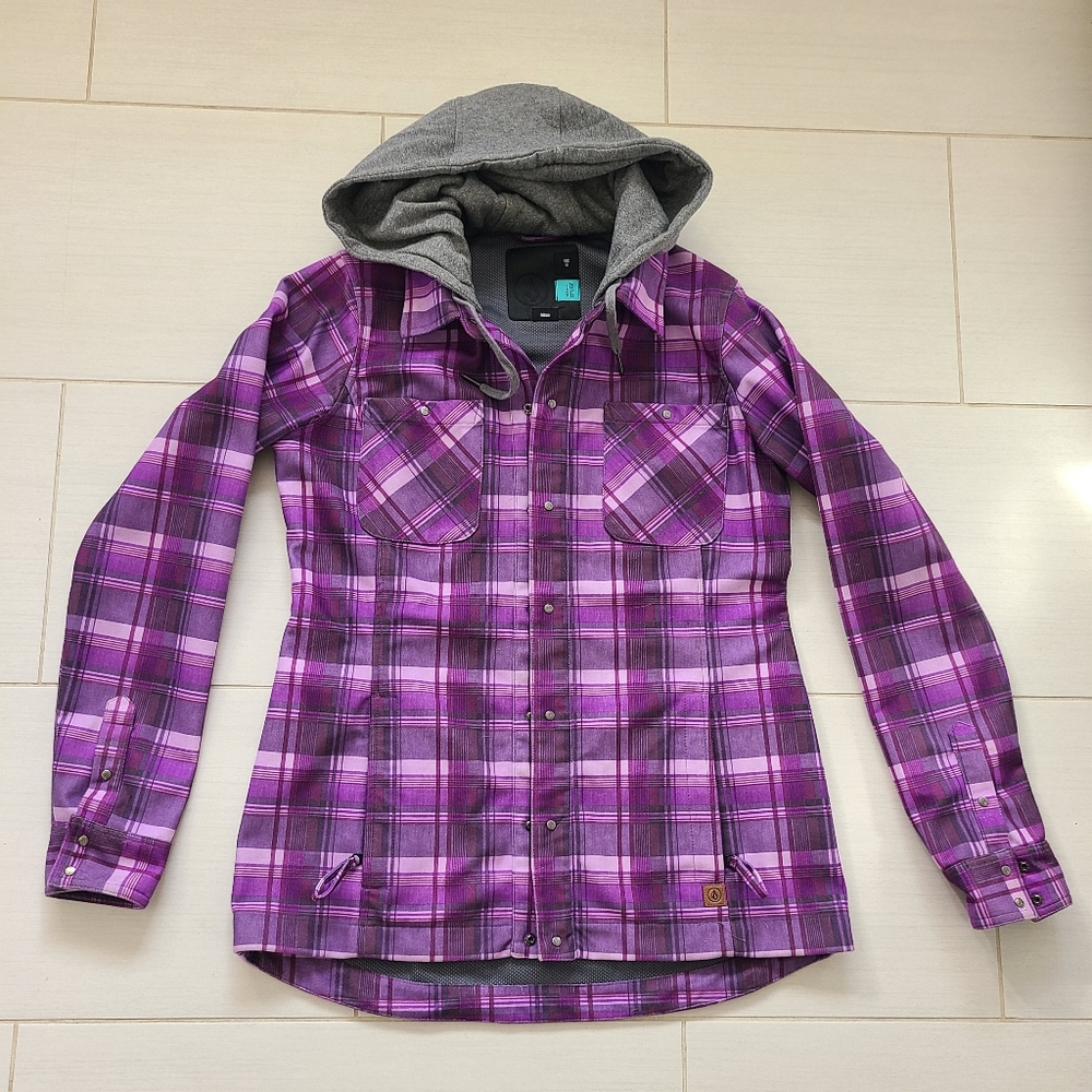 Women's Volcom Circle Flannel Jacket Size Large (… - image 1